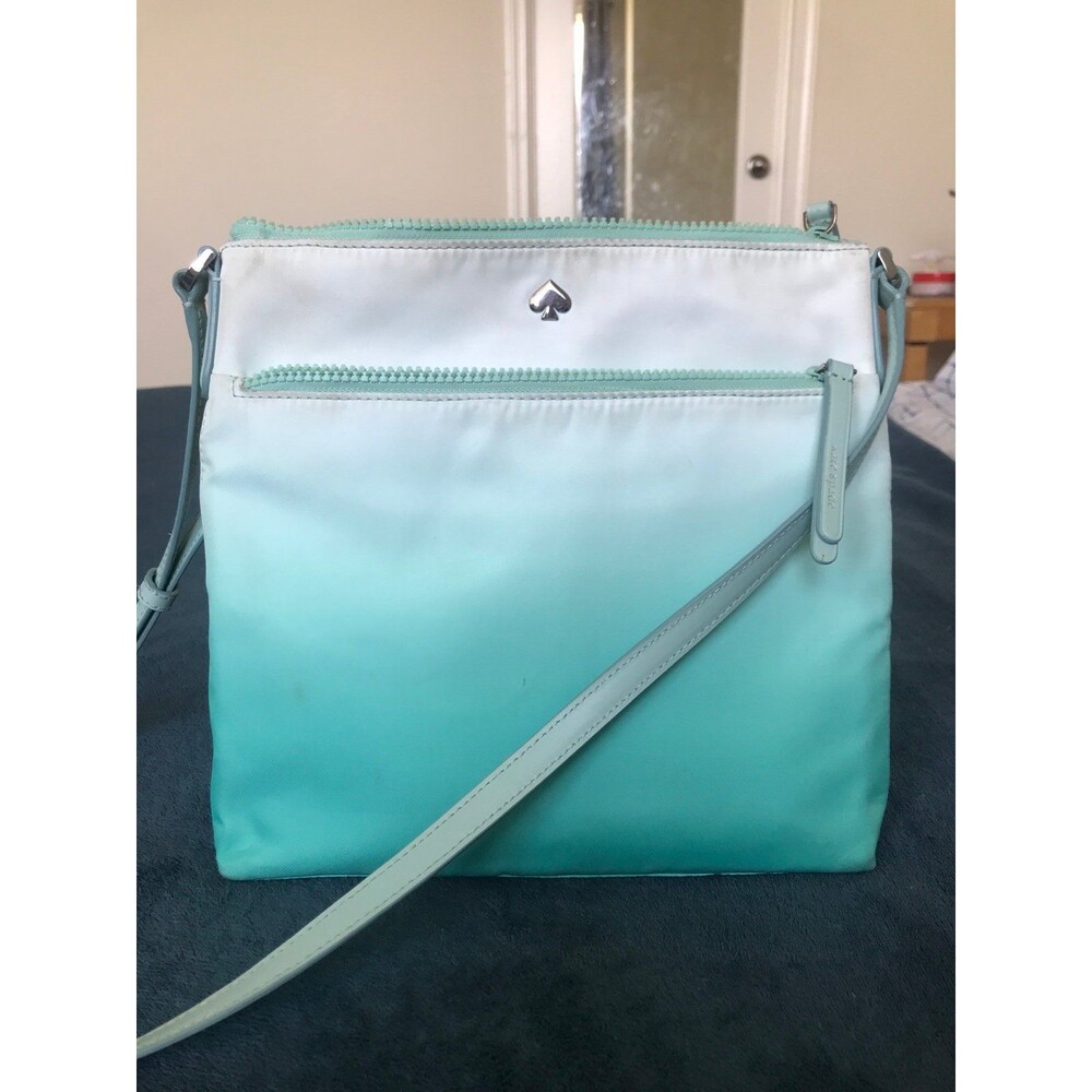 Kate Spade New York JAE DEGRADE FLAT CROSSBODY mint green watercolor ombré
